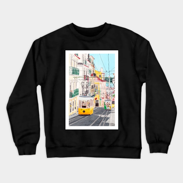 Lisbon, Portugal Crewneck Sweatshirt by NorrskenArt